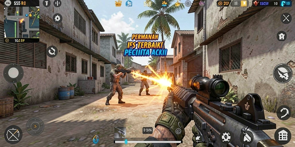 Gameplay intens dengan aksi tembak-menembak yang mendebarkan.