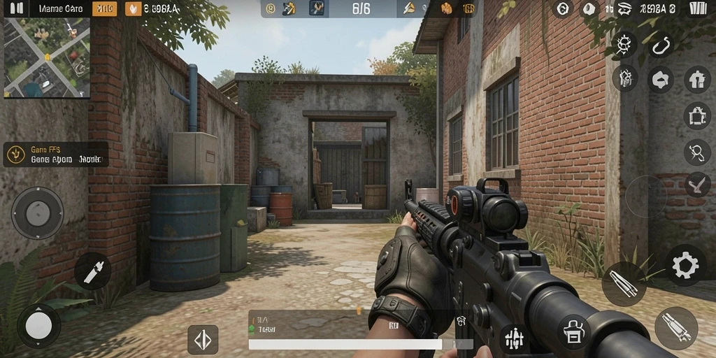 Screenshot gameplay 898A menampilkan aksi tembak-menembak yang mendebarkan.