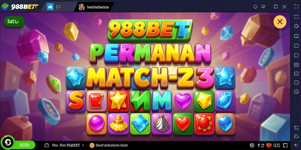 Tampilan menarik dari gameplay 988BET dengan momen match-3 yang seru.