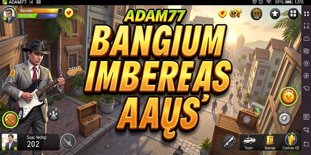 Tangkapan layar utama <strong>ADAM77</strong> menampilkan antarmuka manajemen bisnis yang menarik.