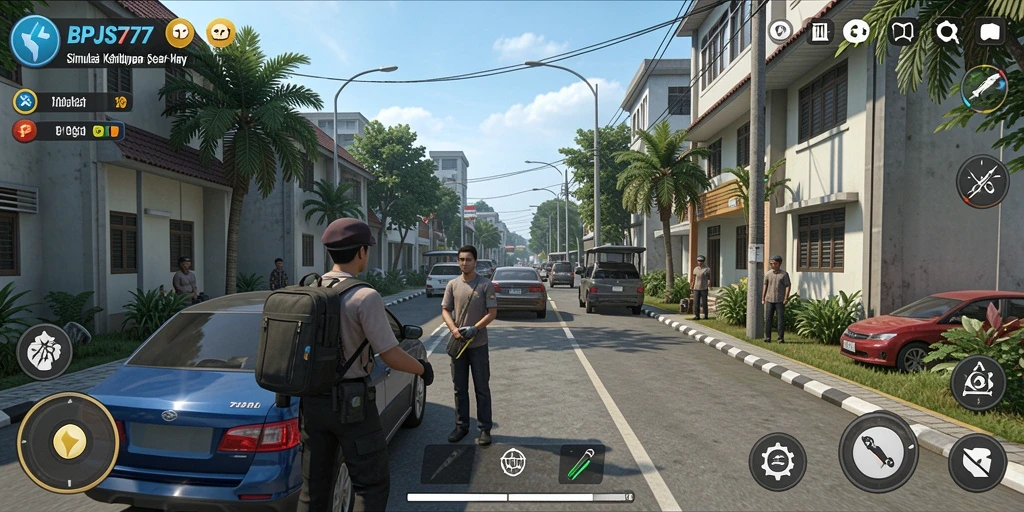 Screenshot gameplay BPJS777 yang menampilkan interaksi simulasi kehidupan.