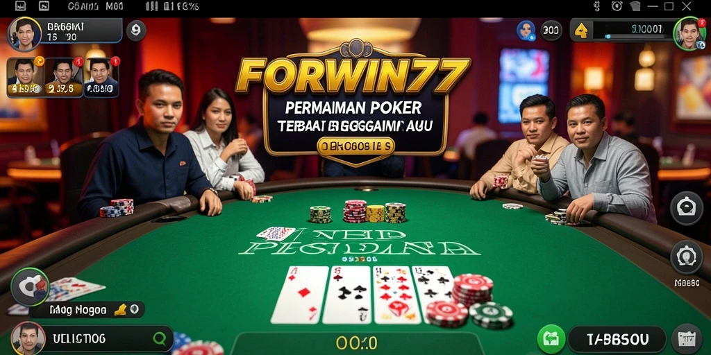 Tampilan menarik dari gameplay poker di FORWIN77.