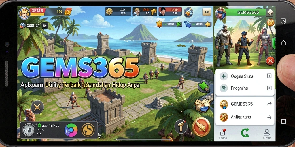 Screenshot utama GEMS365 menampilkan antarmuka aplikasi yang intuitif.
