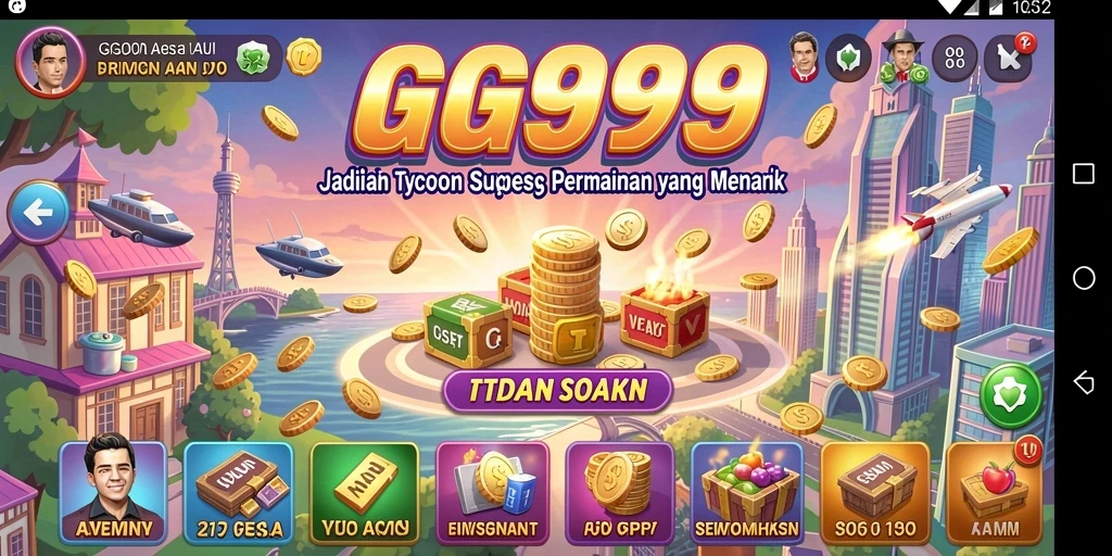 Screenshot yang menampilkan gameplay Tycoon GG999 yang menarik dan interaktif.