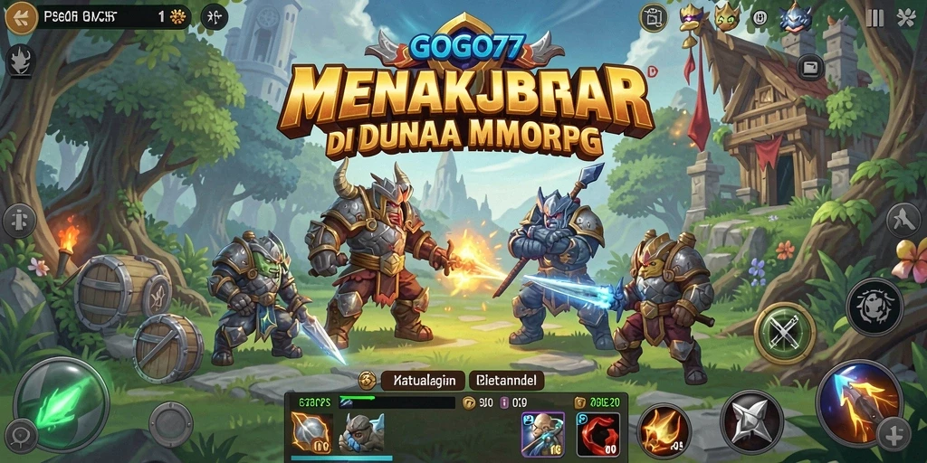 Screenshot GOGO77 menampilkan aksi seru dalam pertarungan MMORPG.