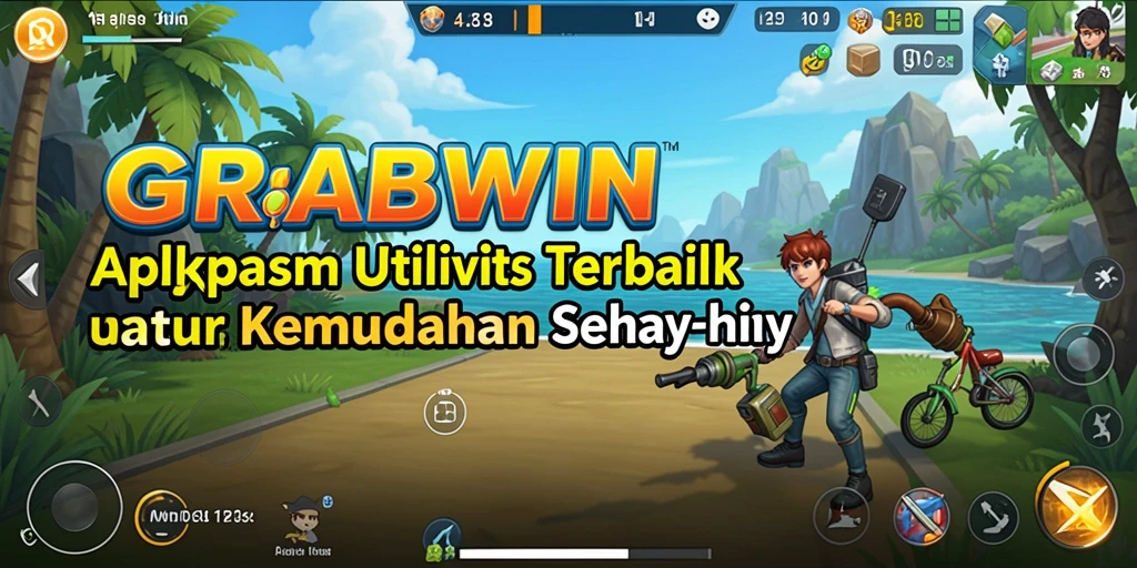 Tampilan utama aplikasi GRABWIN dengan fitur utilitas yang menarik.
