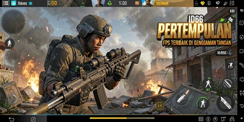 Tangkapan layar gameplay intens dari ID66 menampilkan aksi tembak-menembak yang mendebarkan.