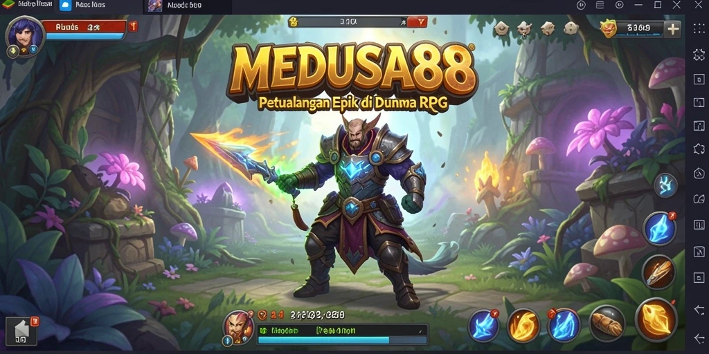 Tampilan gameplay RPG yang menakjubkan dan mendalam di MEDUSA88.