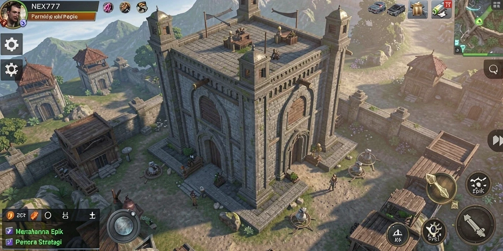 Screenshot gameplay NEX777 menampilkan aksi seru Tower Defense.