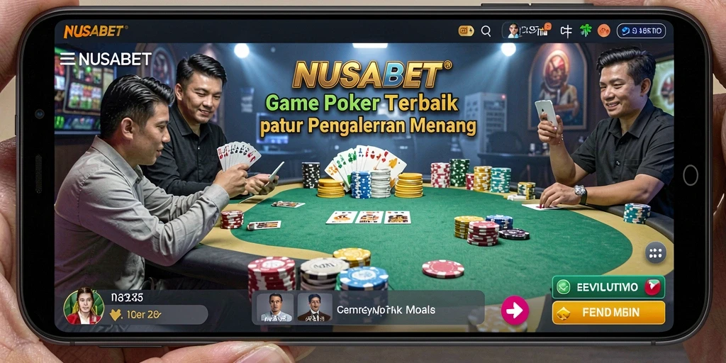 Tampilan gameplay poker yang seru dan menegangkan di NUSABET.