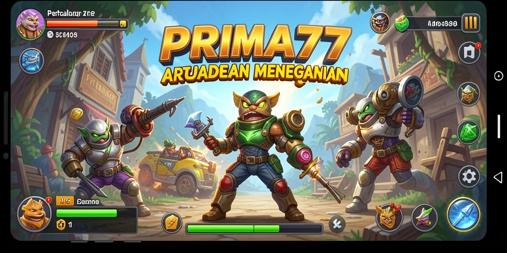 Screenshot menampilkan aksi gameplay yang seru di PRIMA77.