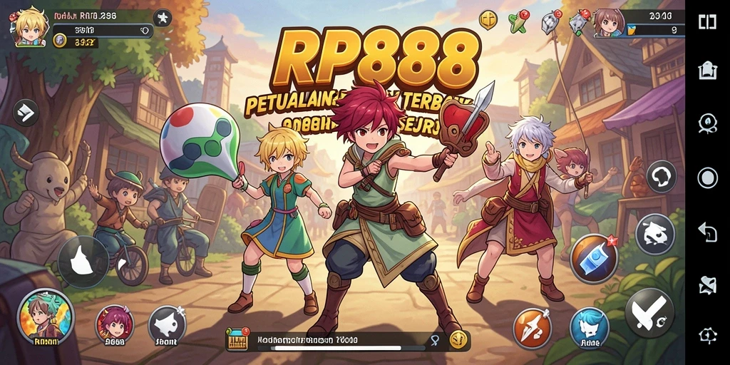 Tampilan utama gameplay RP888 yang penuh aksi dan karakter Anime.