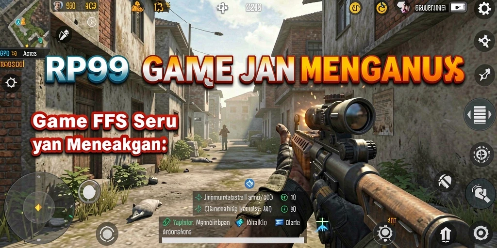 Tangkapan layar menunjukkan aksi seru dari gameplay RP99 dalam mode FPS.