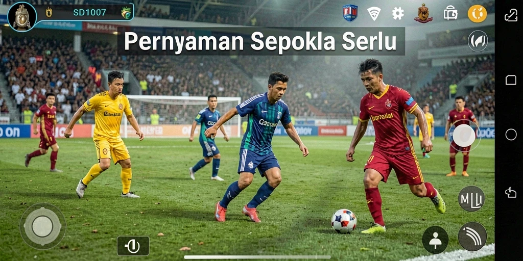 Tampilan gameplay yang seru dalam game sepak bola SD107.