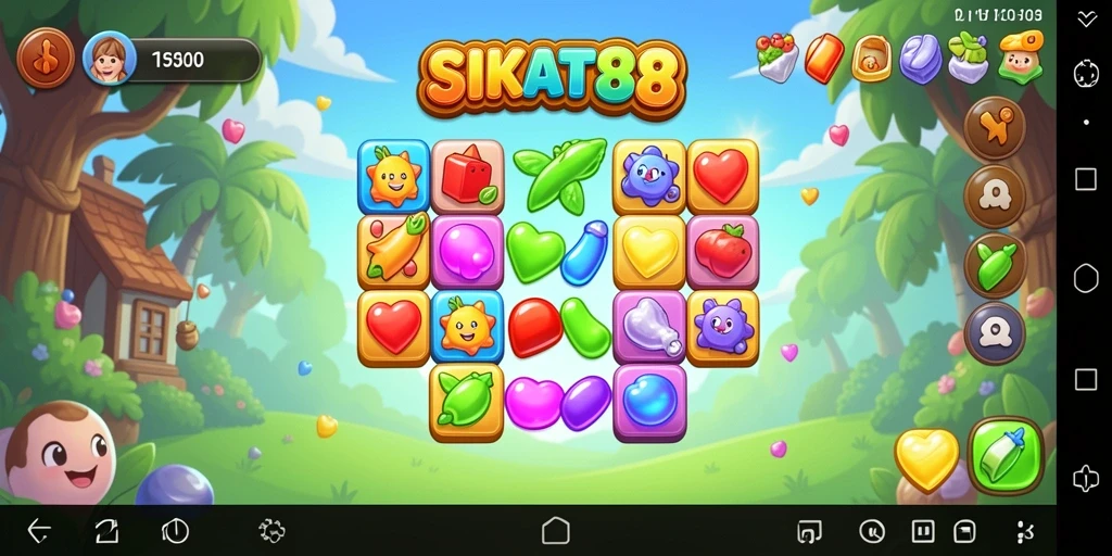 Gameplay SIKAT88 yang penuh warna dan menantang di level match-3.