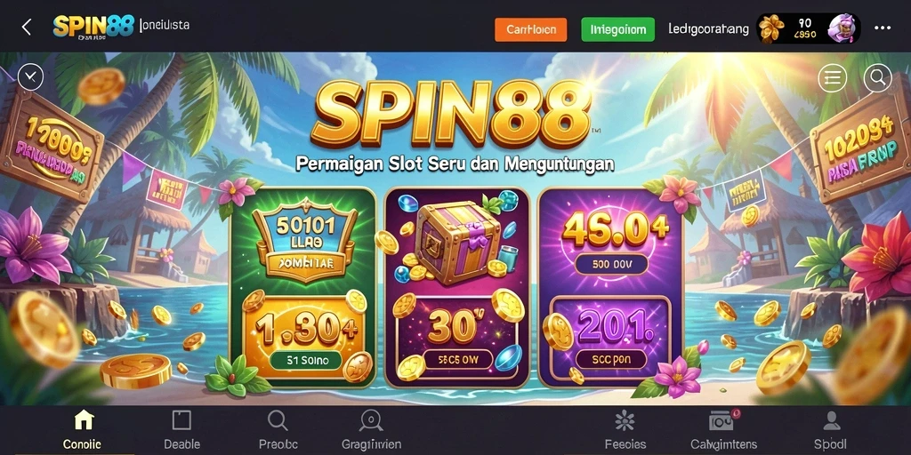 Tangkapan layar gameplay SPIN88 yang menampilkan mesin Slot dan fitur menarik.