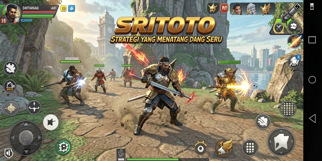 Screenshot gameplay SRITOTO menampilkan aksi strategi yang mendebarkan.