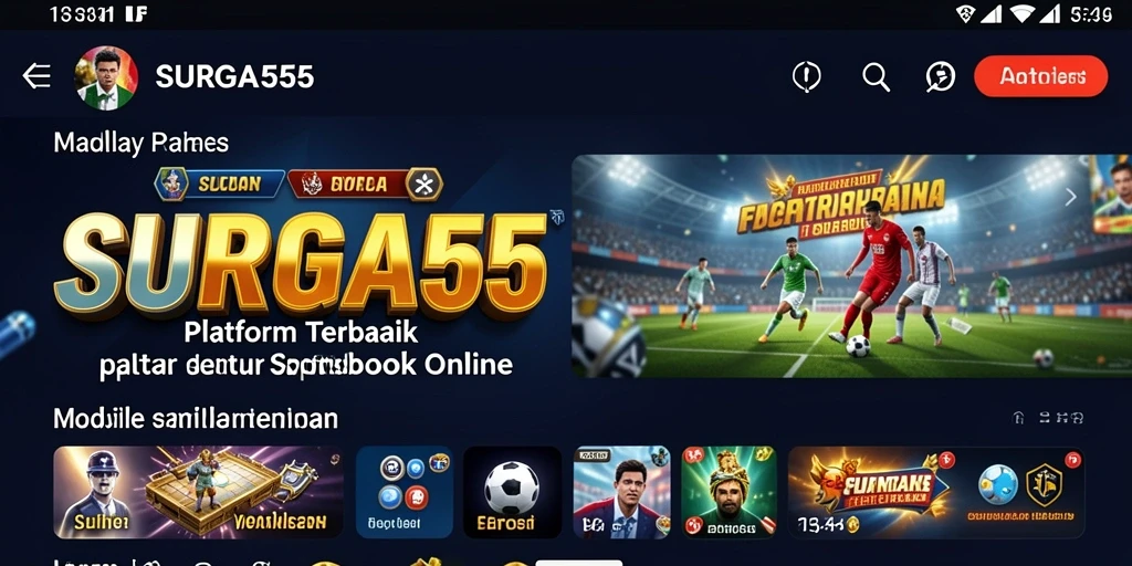Tangkapan layar gameplay Sportsbook SURGA55 menunjukkan taruhan langsung yang dinamis.