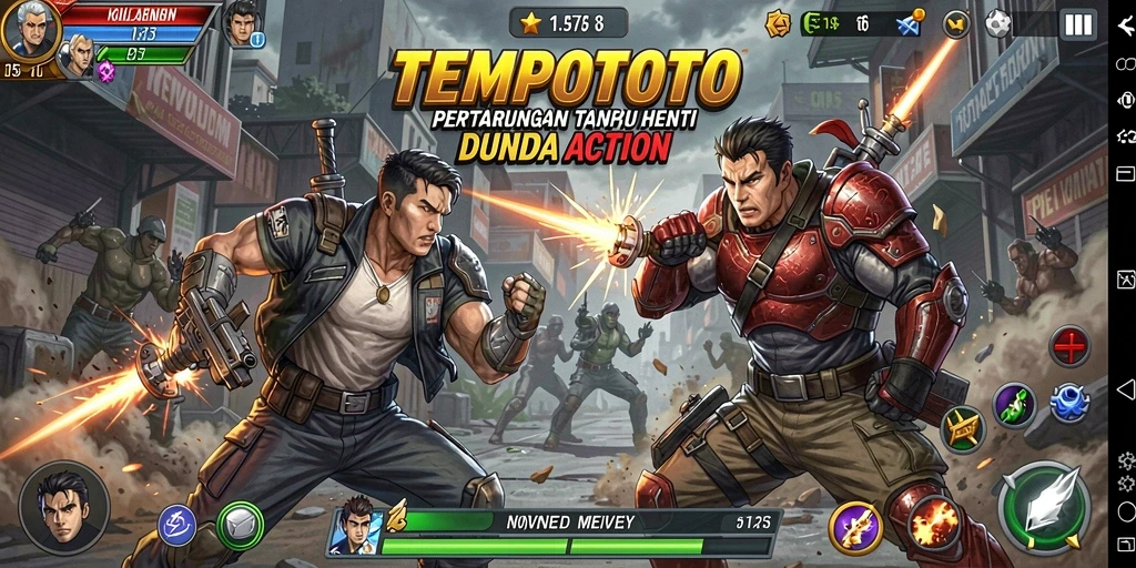 Screenshot TEMPOTOTO menampilkan aksi seru dengan grafis yang memukau.