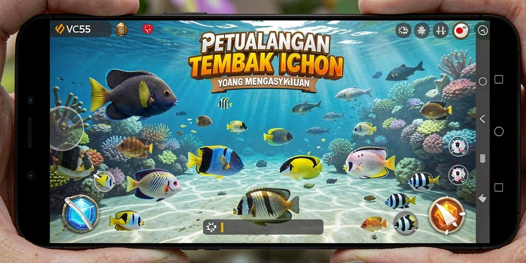 Tampilan menarik dari gameplay Tembak Ikan di VC55.