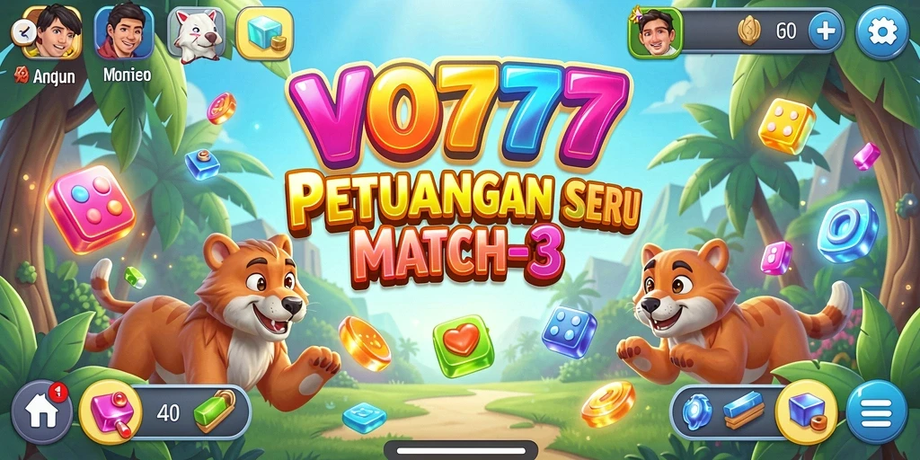 Tangkapan layar menampilkan gameplay seru dari VO777, pertandingan Match-3 yang menggugah semangat.